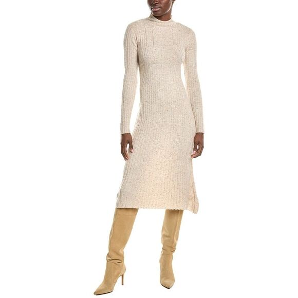 Patrizia Pepe Womens  Wool-Blend Sweaterdress, Beige - Picture 1 of 3